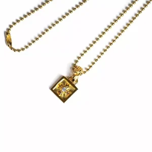 22K GOLD FLAMED PLUS CHARM WITH DIAMONDS