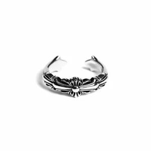 Baby Double Floral Cross Ring – Elegant Design for a Timeless Look