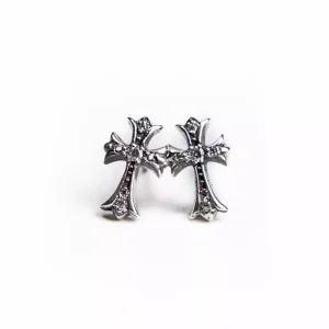CH CROSS BABY FAT STUD PIERCE WITH PAVE DIAMOND