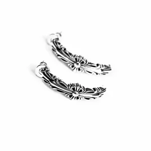 Double Floral Cross Hoop Earring – Elegant, Bold, and Timeless Jewelry