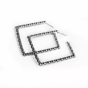 CH Plus Square Hoop Earrings – Modern Geometric Hoops for Everyday Elegance
