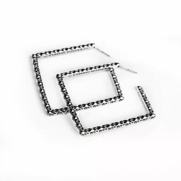 CH Plus Square Hoop Earrings – Modern Geometric Hoops for Everyday Elegance